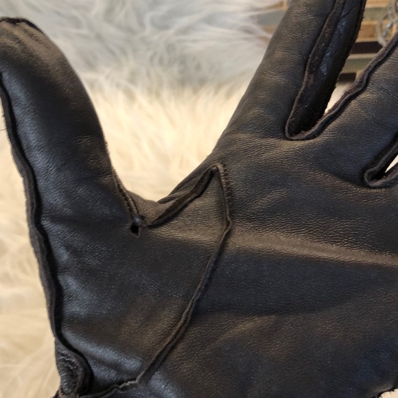 Original UGG brown leather & wool gloves XL - Picture 6 of 6